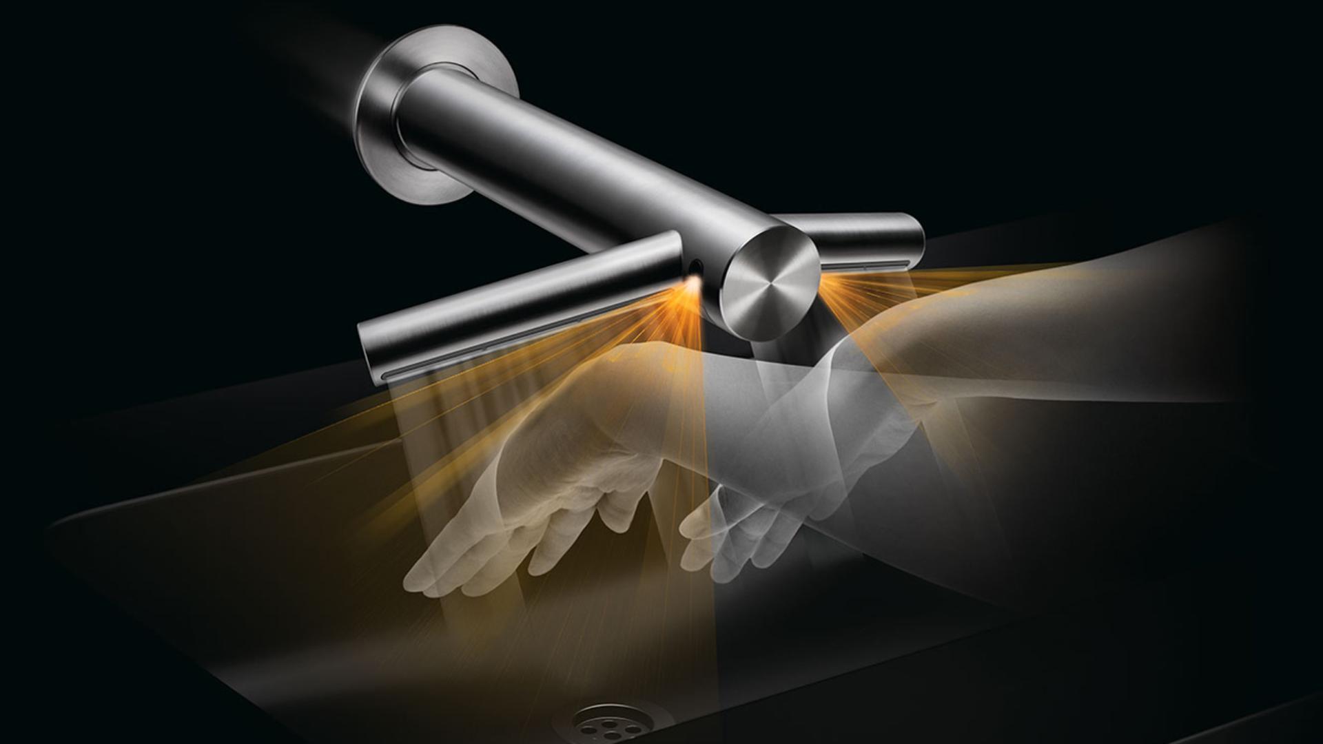 Dyson Airblade™ Wash + Dry 干手器具有红外LED传感器，可自动检测洗手和干手。实现洗手干手精准切换。